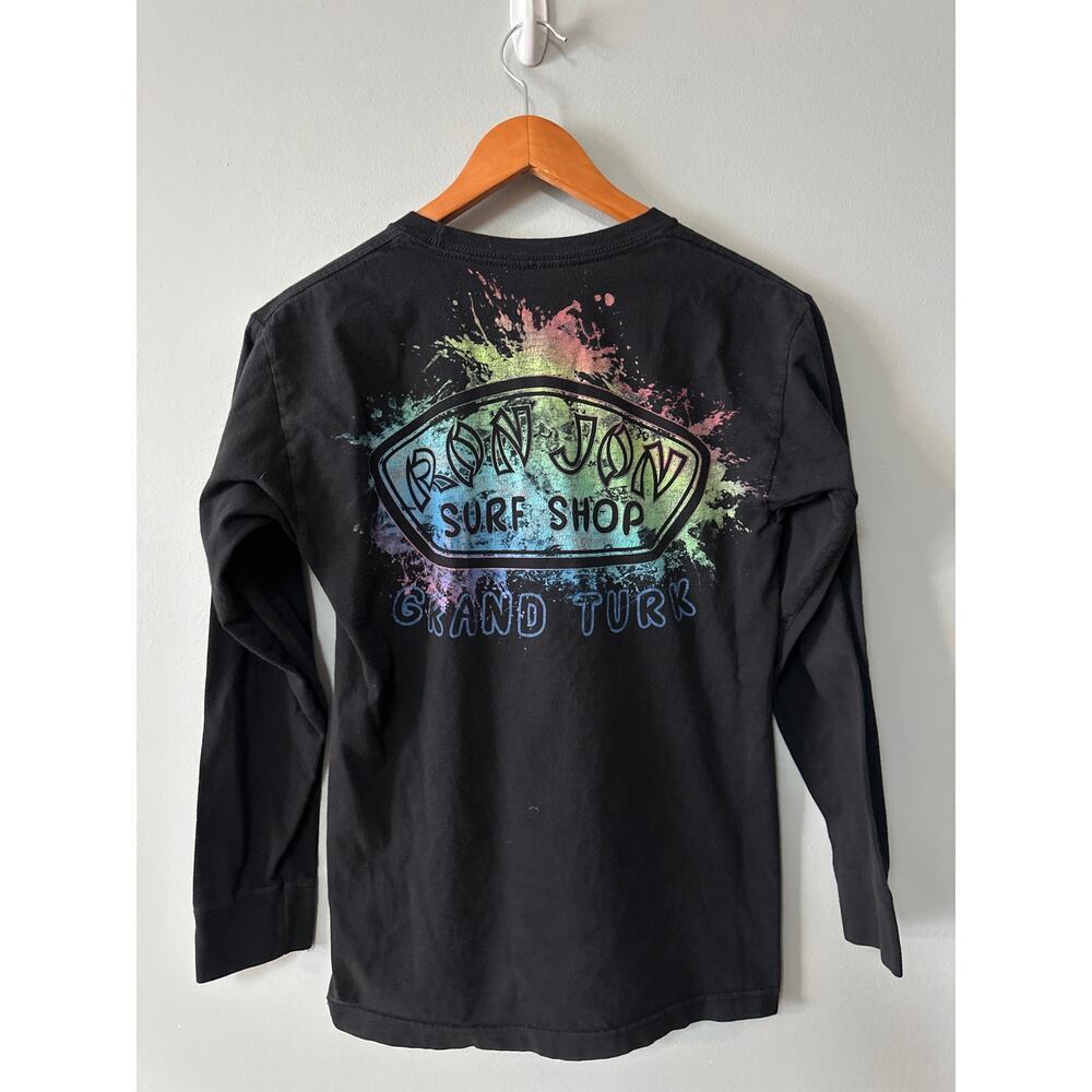 Ron Jon Surf Shop Grand Turk Long Sleeve T-Shirt Small Black Graphic Tee